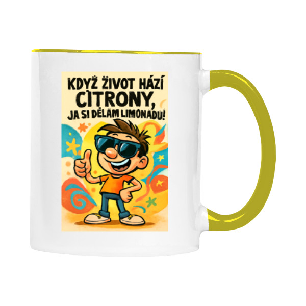 Hrnek malý barevný s potiskem citronová limonáda